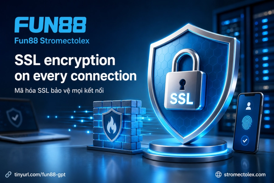 Mã hóa TLS SSL và tường lửa đa lớp bảo mật Fun88