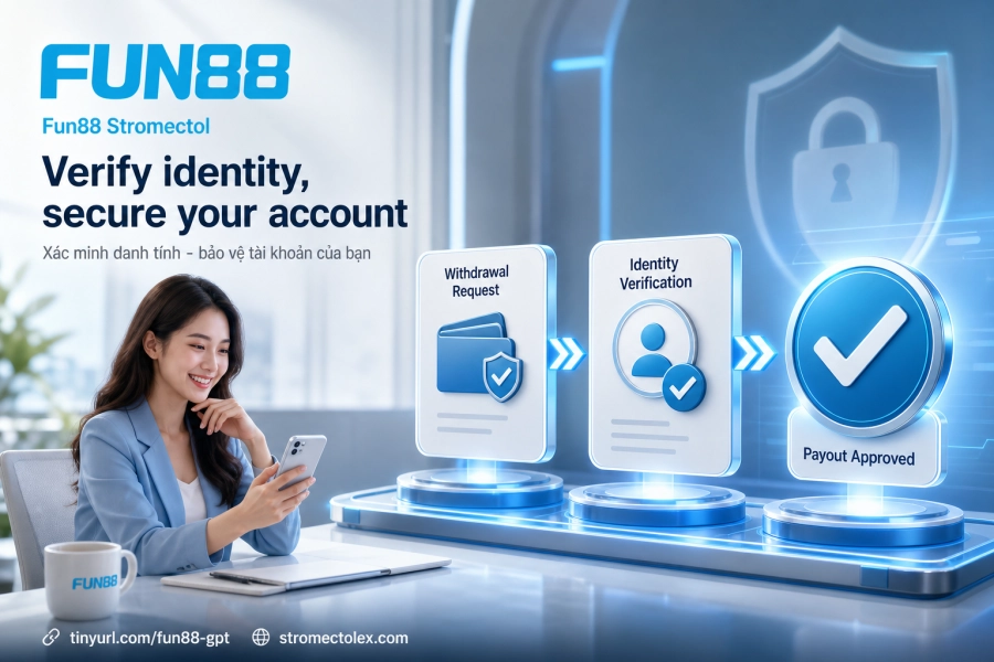 xác minh danh tính KYC Fun88 rút tiền bảo mật tài khoản