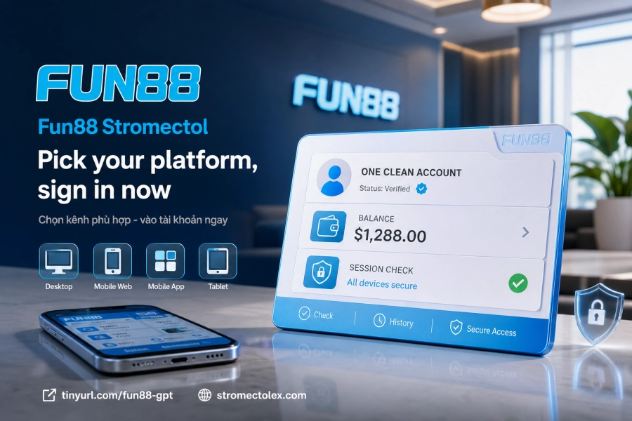 các bước đăng nhập tài khoản Fun88 trên web app và mobile browser