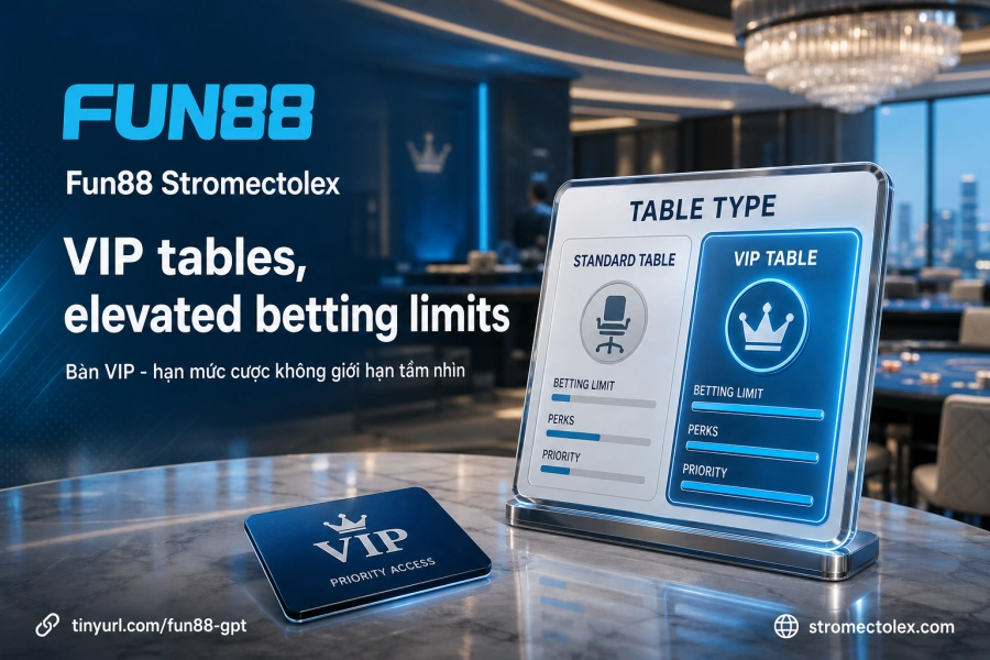 Hạn mức cược bàn VIP casino Fun88 hoàn trả hội viên Bạc Vàng Kim Cương